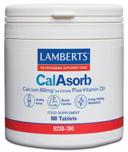 CalAsorb, Calcio 800 mg como Citrato y Vitamina D3 180 tabletas Lamberts