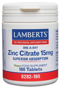 Zinc 15 mg Lamberts. 180 comprimidos