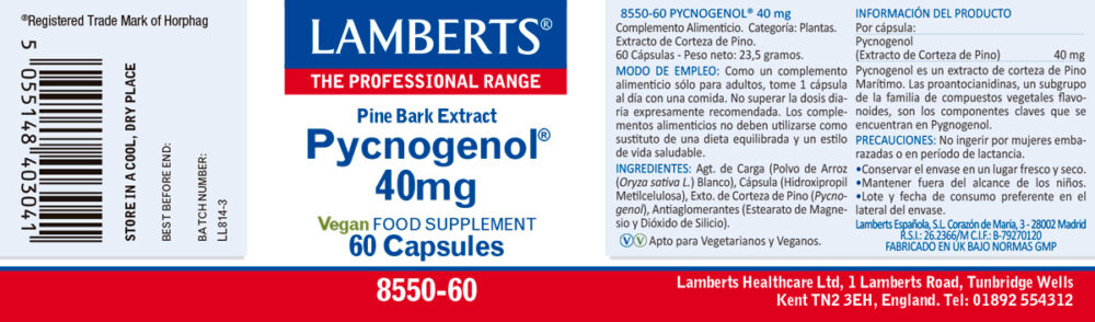 Pycnogenol extracto de corteza de pino maritimo Lamberts