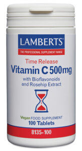 Vitamina C 500 mg. Liberación Sostenida 100 tabletas Lamberts