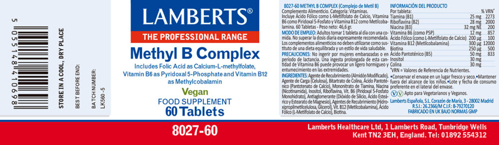 Methyl B Complex (Con todas las vitaminas B) - Imagen 2