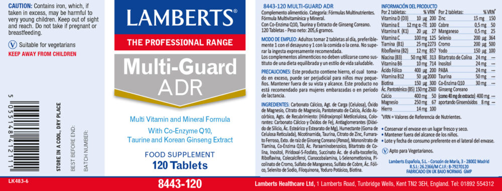 Etiqueta prospecto del Multi-Guard® ADR Lamberts con sus propiedades e indicaciones