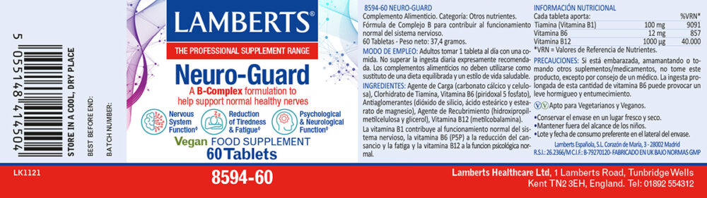 Etiqueta prospecto del Nauro-Guard lamberts con sus propiedades e indicaciones