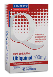 Ubiquinol 100 mg es la forma activa reducida de la Coenzima Q10 Lamberts